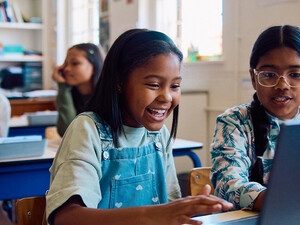 Students using computers
