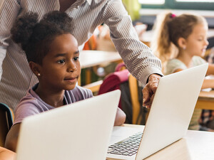 Students using computers