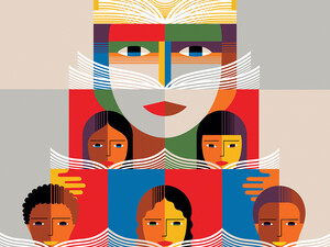 Illustration of kids reading