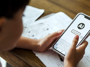 Student using AI in class