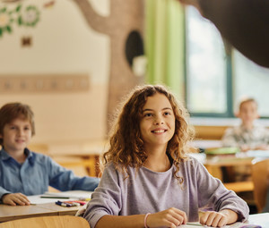 Elementary students in class