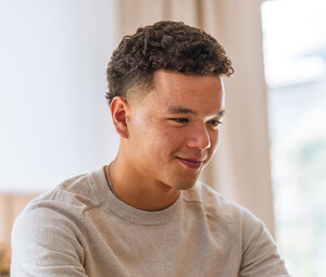 Student using computer