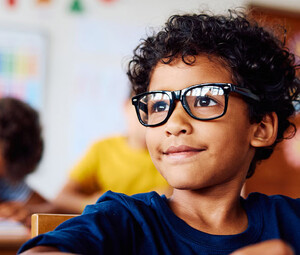 student in classroom