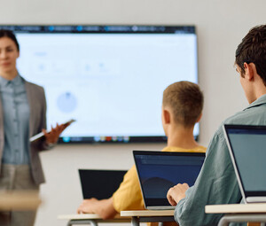 Students using tech