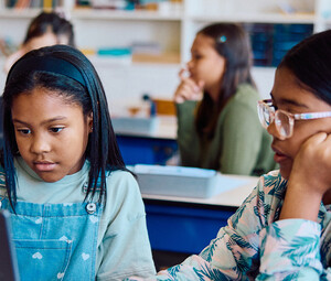 Students using computers