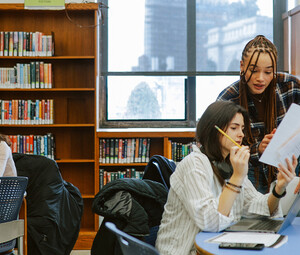 Students in library
